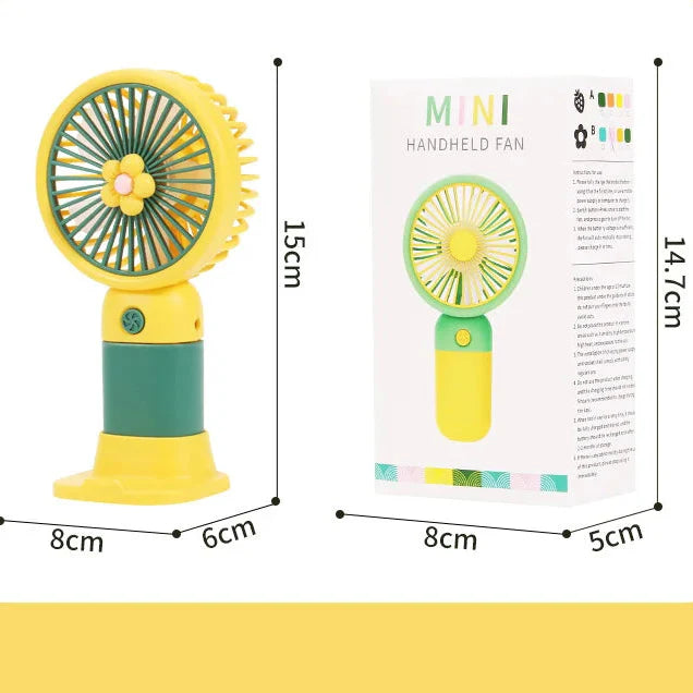 Mini Handheld Rechargeable Fan with Stand – Portable Cooling Fan