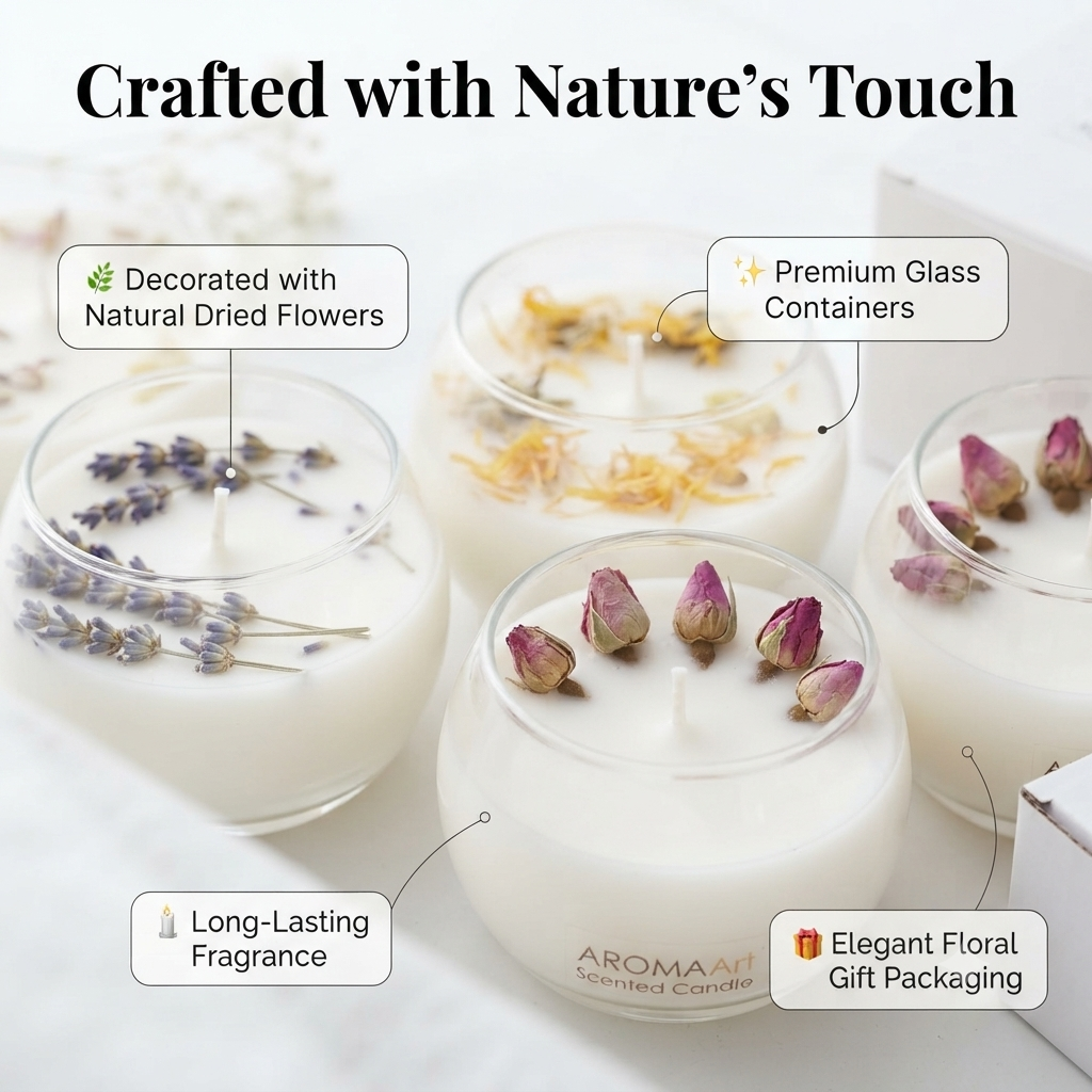 Floral Scented Candle Gift Set