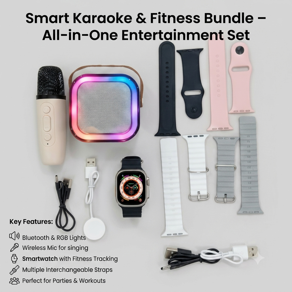Smart Karaoke & Fitness Bundle – All-in-One Entertainment Set