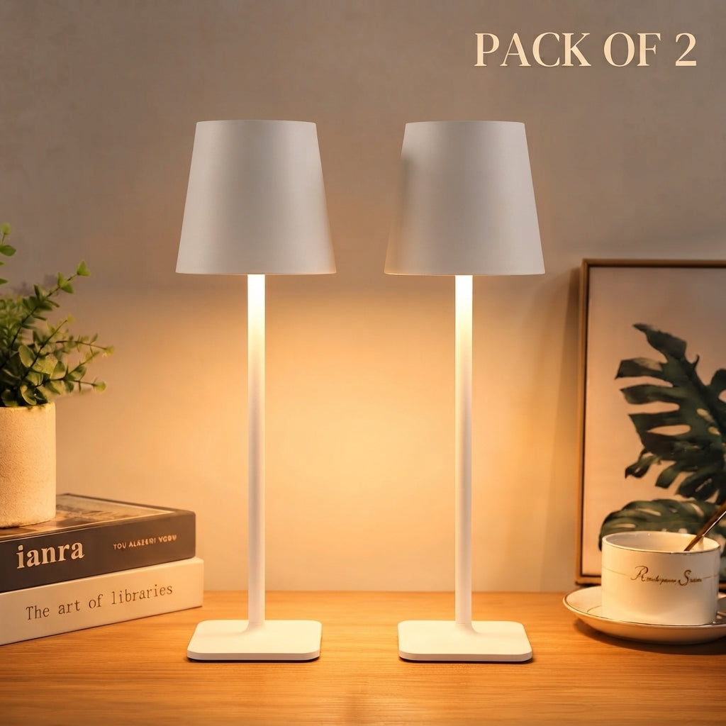 Volt Lampshad LED Touch Lamp, Rechargeable – Ideal for Bedroom, Living Room, Office, or Cafe