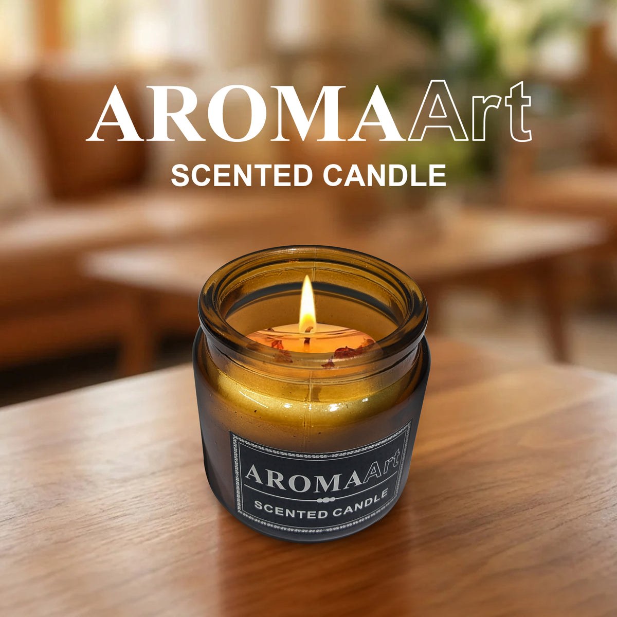 AromaArt Scented Glass Jar Candle with Cork Lid
