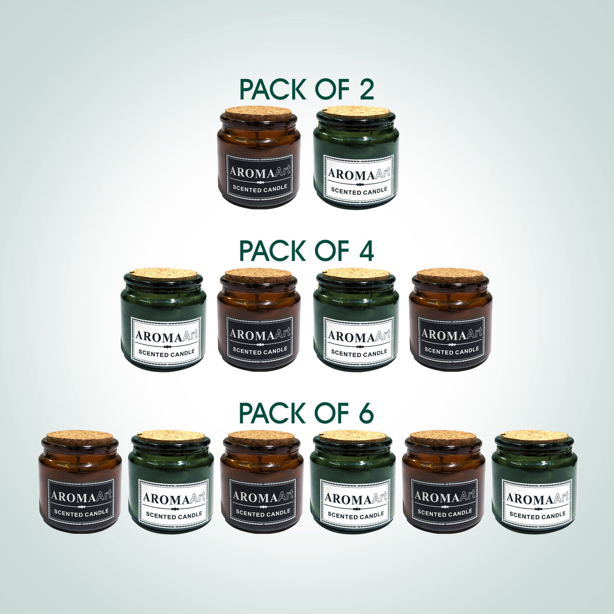 AromaArt Scented Glass Jar Candle with Cork Lid