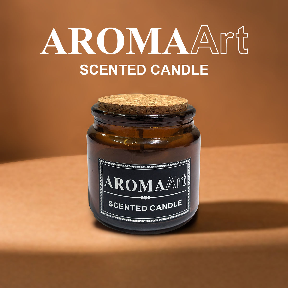 AromaArt Scented Glass Jar Candle with Cork Lid