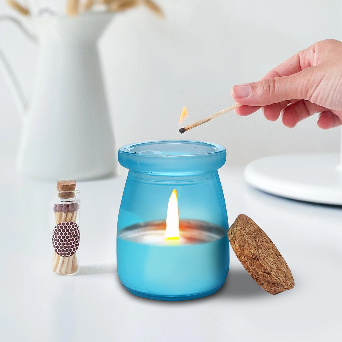 Mini Glass Jar Scented Candle with Cork Lid
