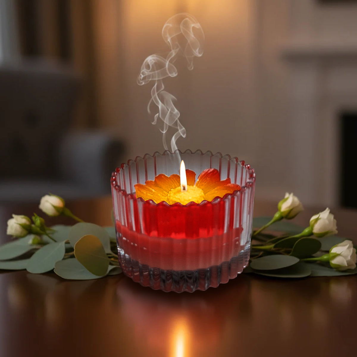 Decorative Glass Scented Candle with Lid