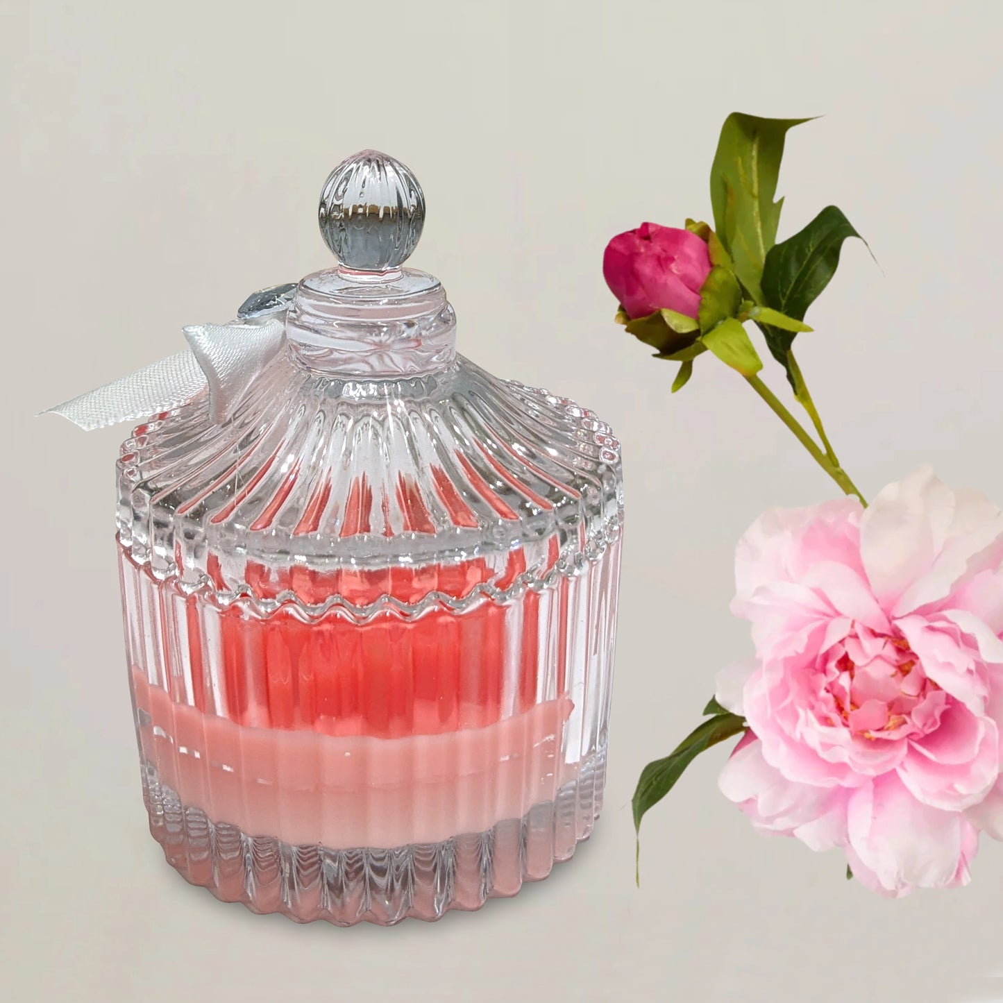 Decorative Glass Scented Candle with Lid