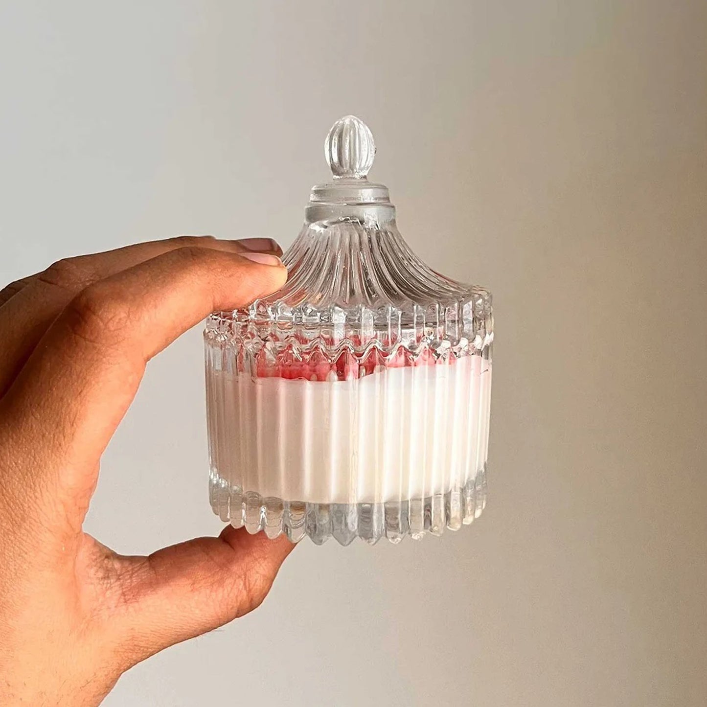 Decorative Glass Scented Candle with Lid