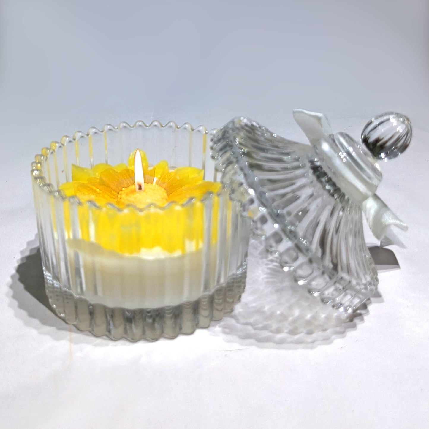 Decorative Glass Scented Candle with Lid