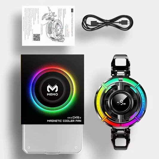 MEMO CX15-B RGB Mobile Cooling Fan – Type-C Gaming Radiator