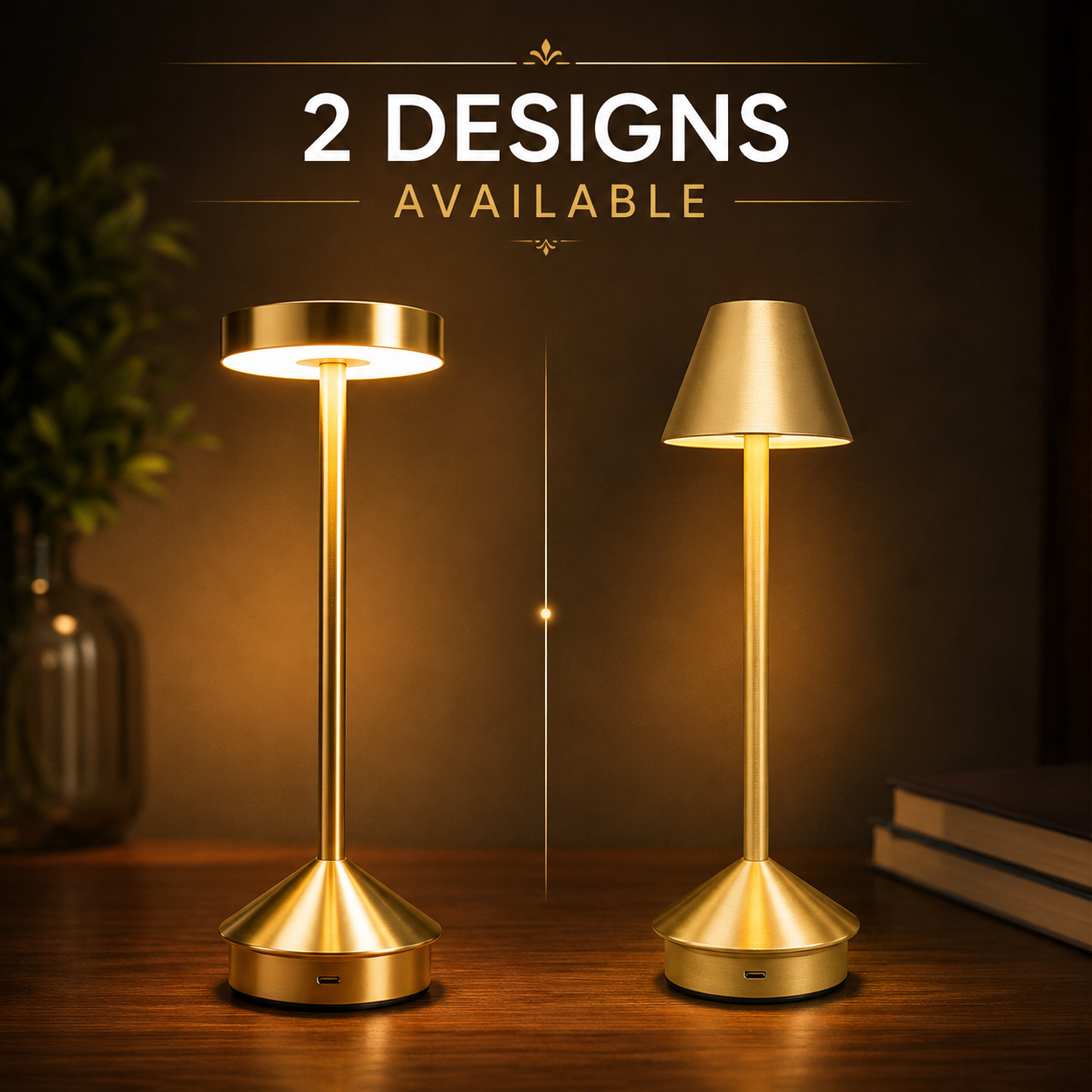 Nimbus Longneck Minimal Design LED Touch Table Lamp – Rechargeable Ambient Light