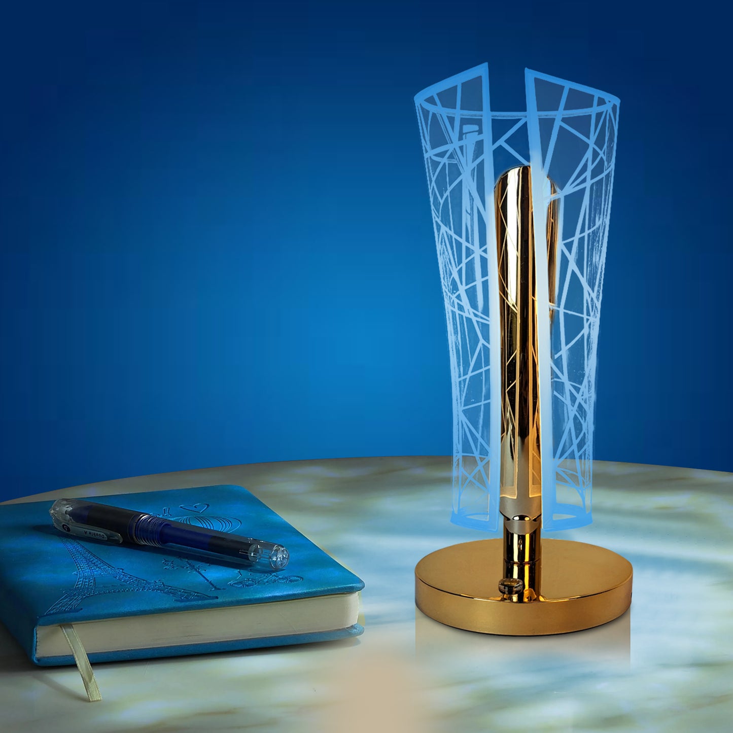 Modern LED Crystal Table Lamp with USB Charging Support- Elegant & Energy-Efficient Design