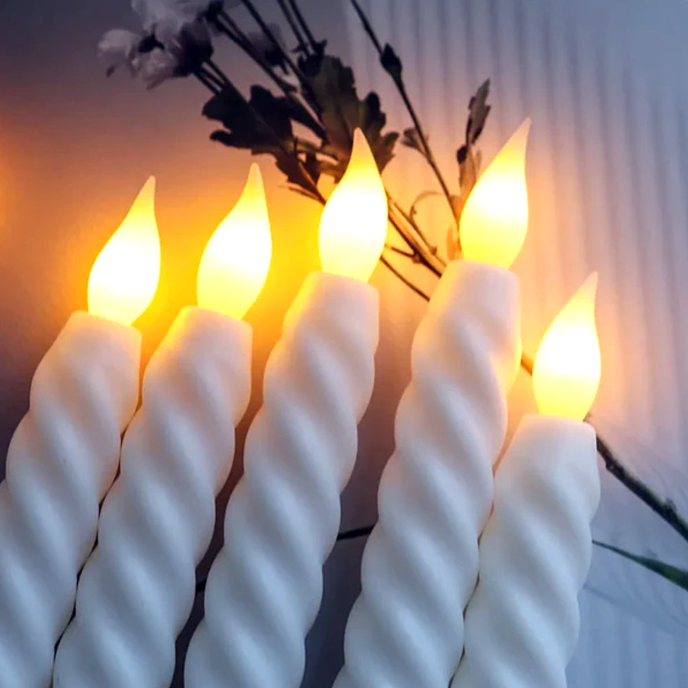 Pack of 6 Flameless LED Taper Candles – Realistic Warm Glow