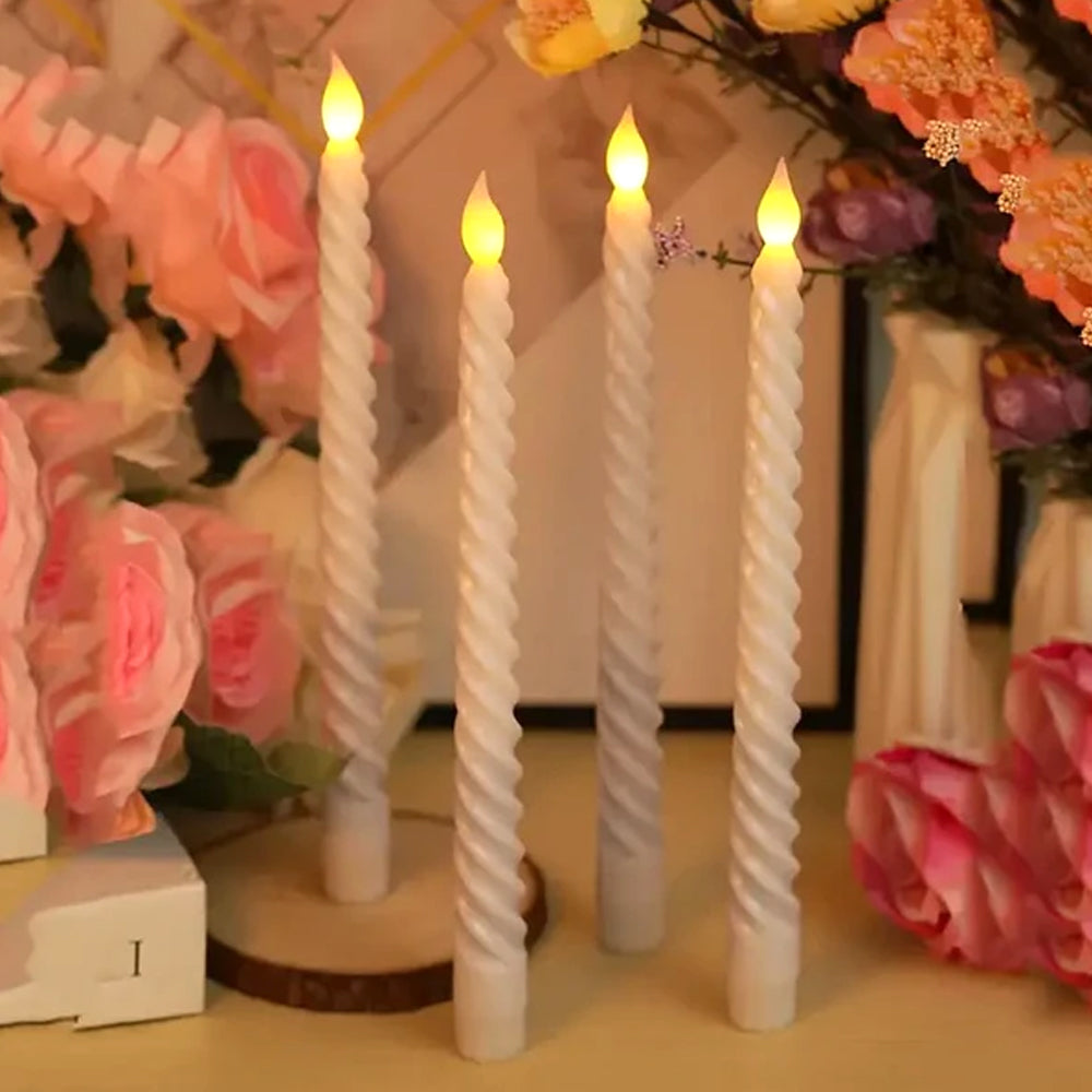 Pack of 6 Flameless LED Taper Candles – Realistic Warm Glow