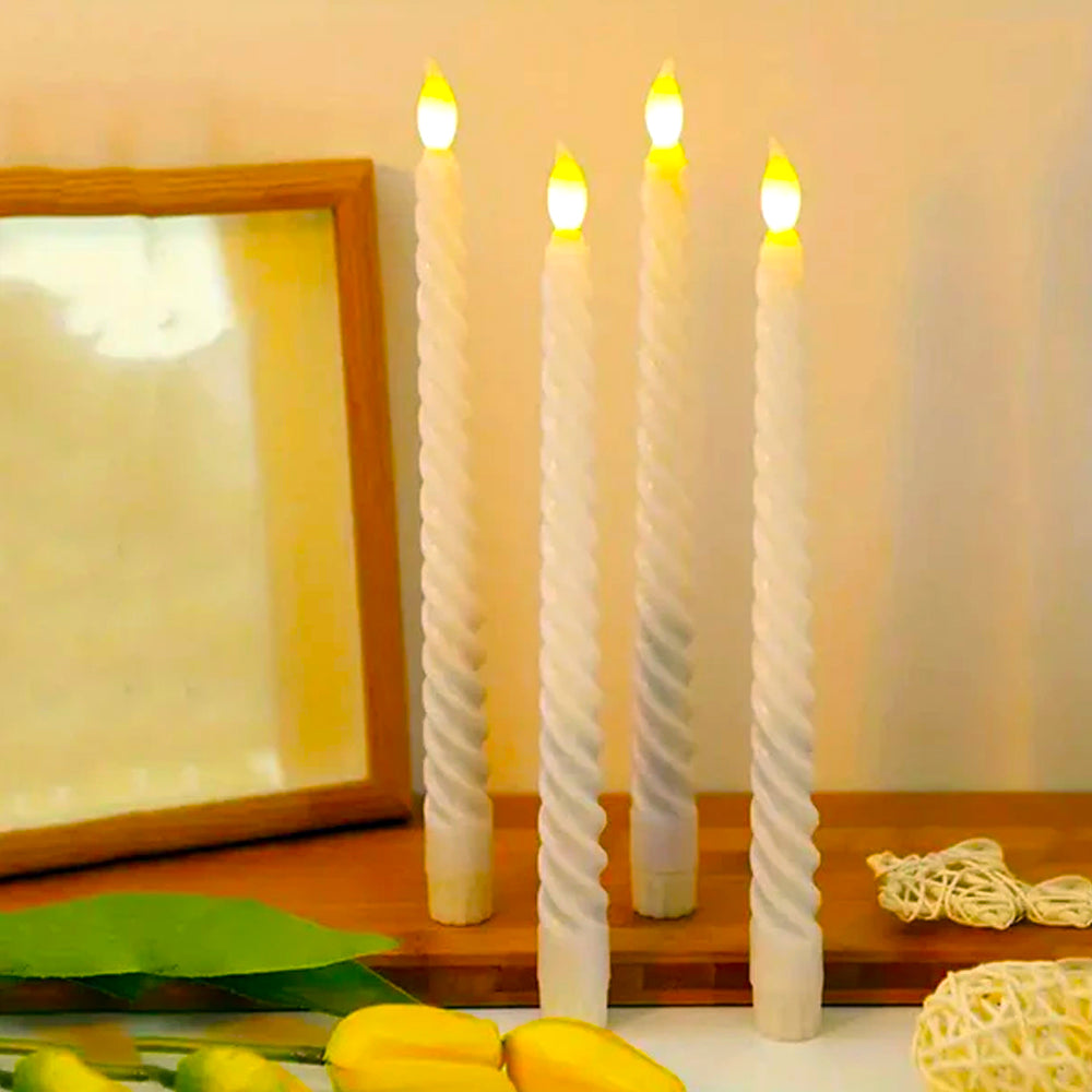 Pack of 6 Flameless LED Taper Candles – Realistic Warm Glow