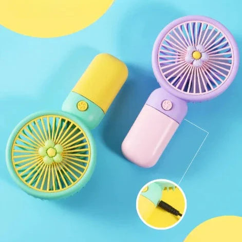 Mini Handheld Rechargeable Fan with Stand – Portable Cooling Fan