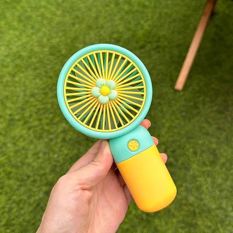 Mini Handheld Rechargeable Fan with Stand – Portable Cooling Fan