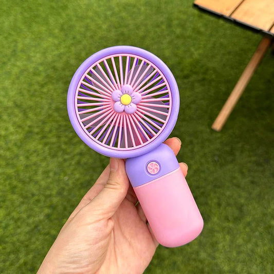 Mini Handheld Rechargeable Fan with Stand – Portable Cooling Fan