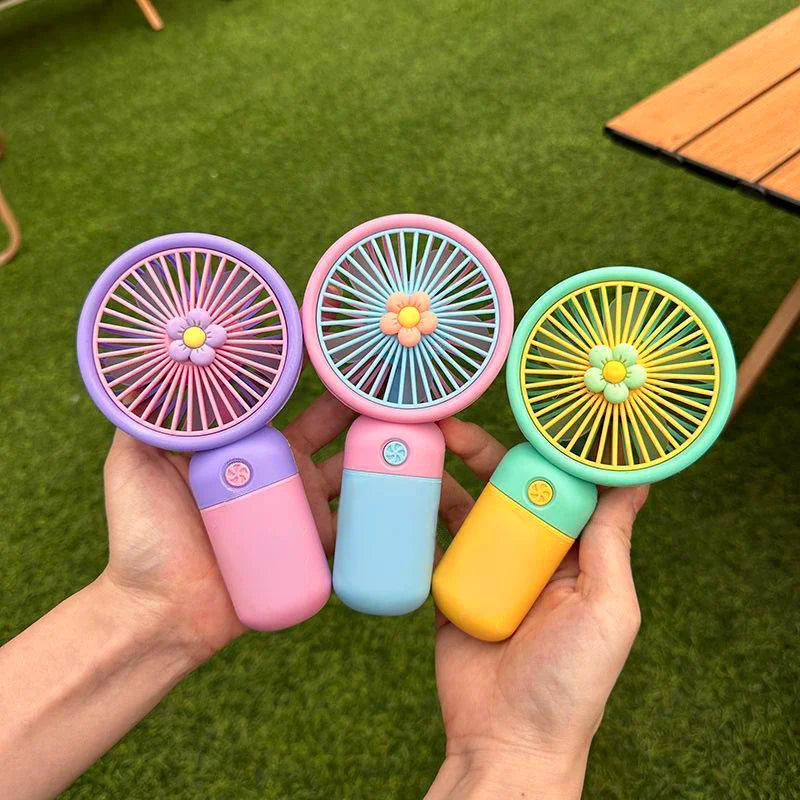 Mini Handheld Rechargeable Fan with Stand – Portable Cooling Fan