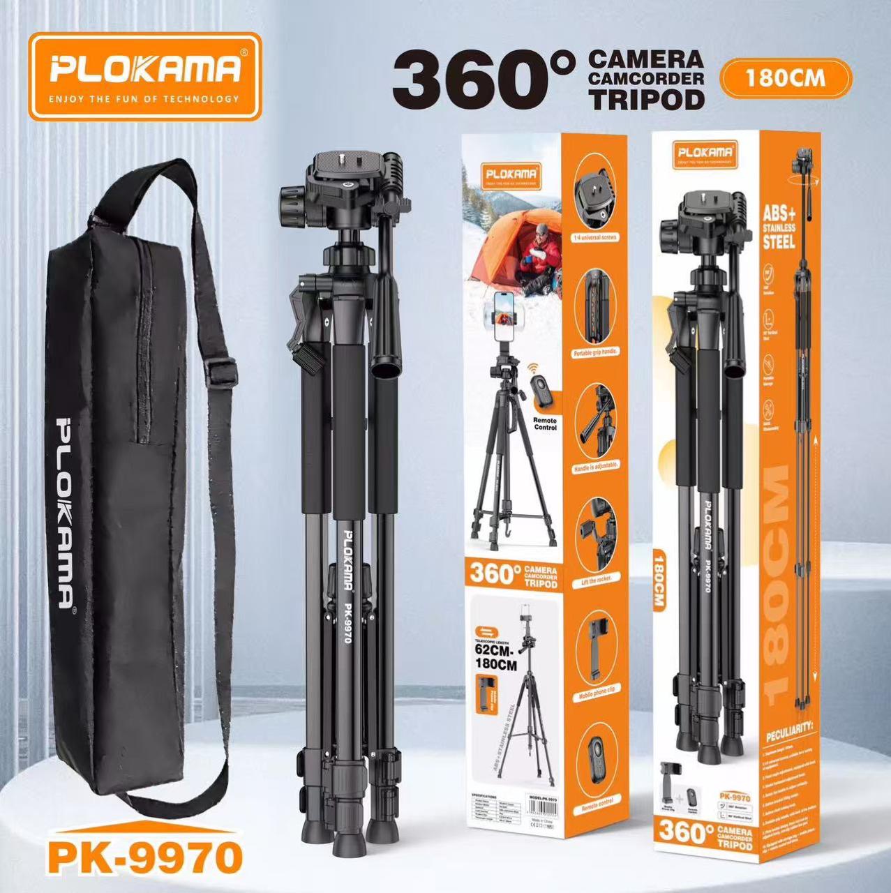 PLOKAMA PK-9970 360° Camera Tripod – 180CM