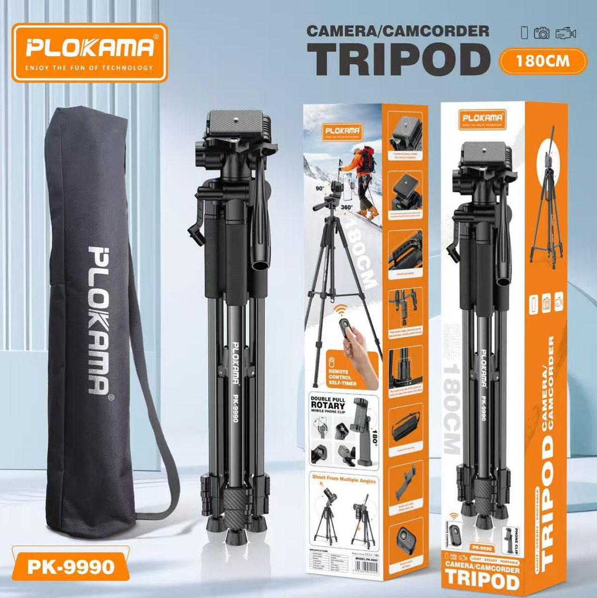 PLOKAMA PK-9990 Camera/Camcorder Tripod – 180CM