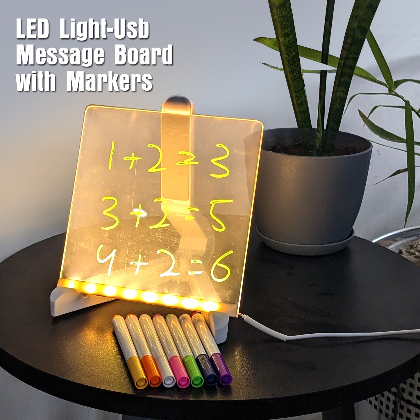 DIY LED Writing Board – Colorful Acrylic Note Pad with Stand & Reusable Pens