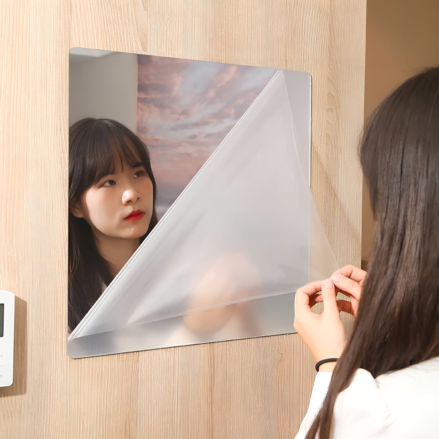 Wall Mirror Stickers – Oval, Square & Wavy Designs