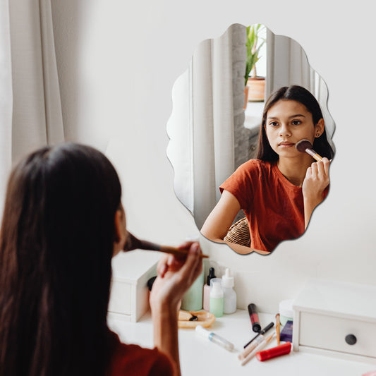 Wall Mirror Stickers – Oval, Square & Wavy Designs