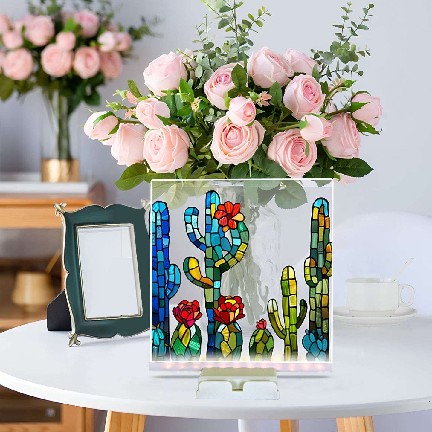 LED Light-Up Writing Board with Markers – Colorful DIY Acrylic Writing Pad with Stand & Erasable Pens for Kids