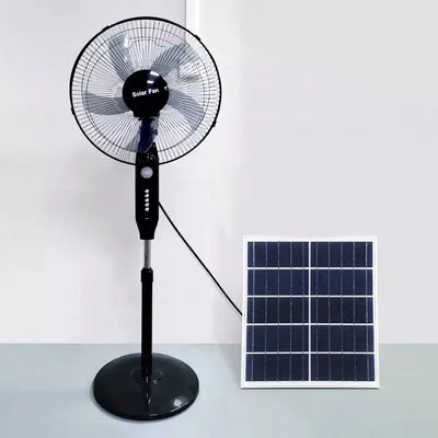 Solar Rechargeable Multi-Purpose Fan with Remote & Buttons Control (Solor Plate Included)