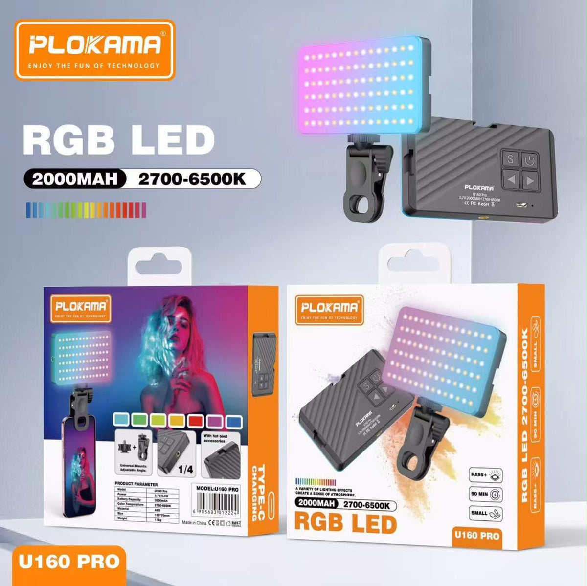 PLOKAMA U160 Pro RGB LED Mobile Light