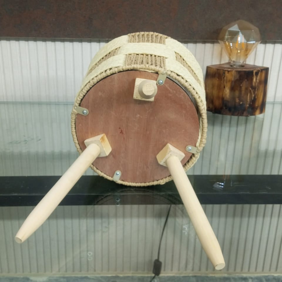 Handwoven Wooden Plant Stand Planter Set – Modern Indoor Flower Pots(Pack of 3)