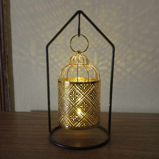 Modern Gold Hanging Lantern Lamp with Stand