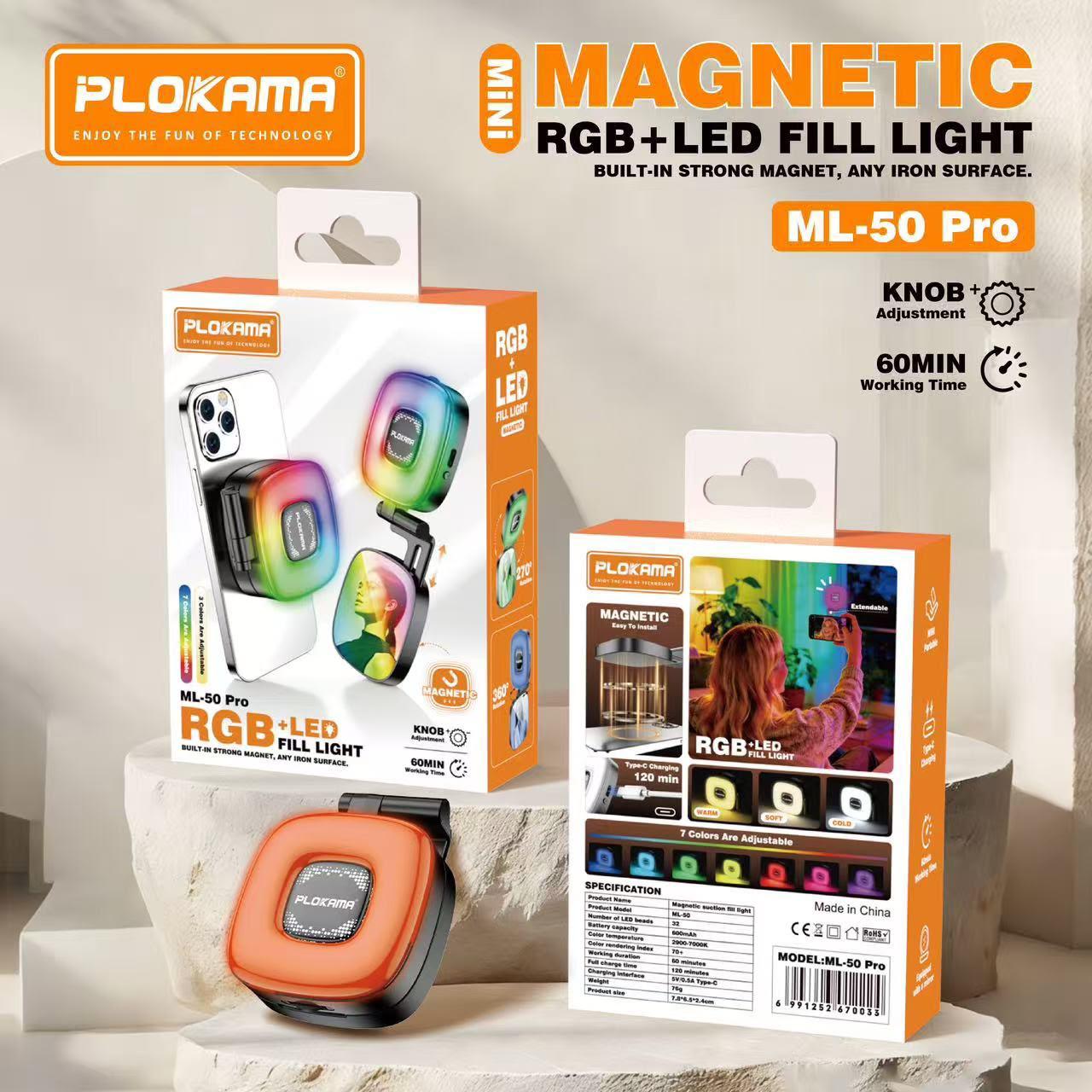 ML-50 Pro Plokama RGB LED Fill Light