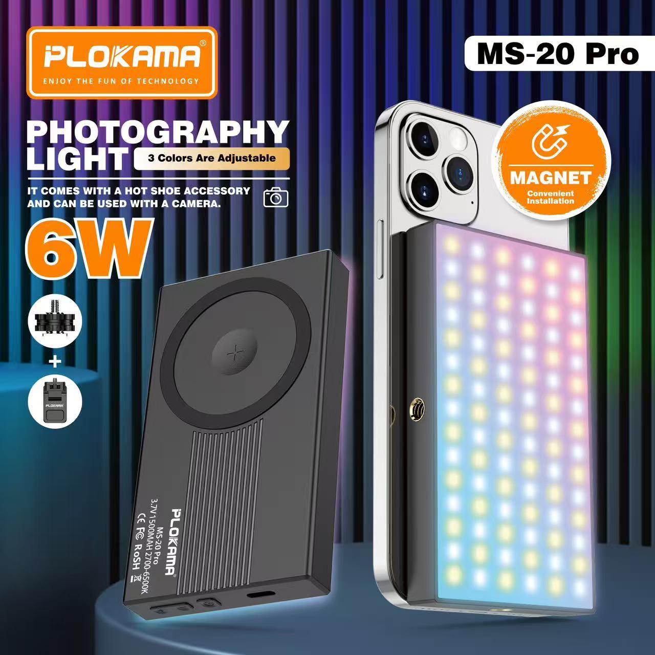 MS-20 Plokama Pro 6W RGB Photography Light