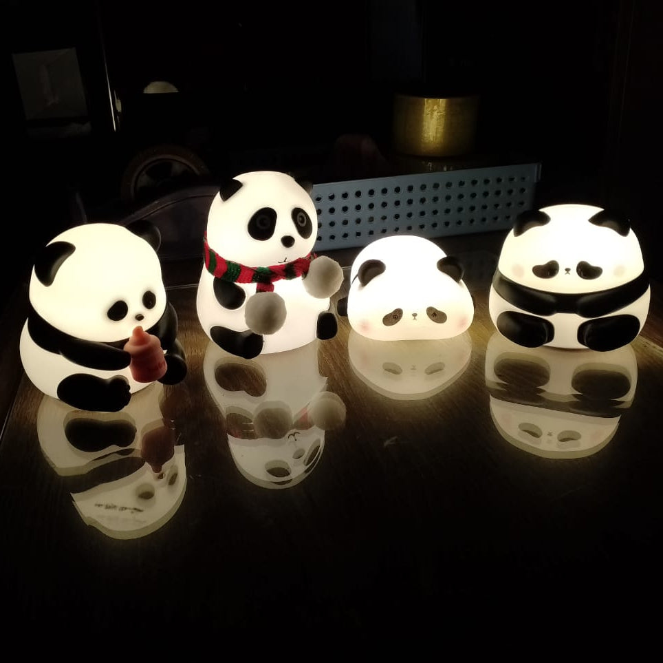 Cute Panda LED Night Lamp – Soft Silicone, Rechargeable & Kids-Friendly