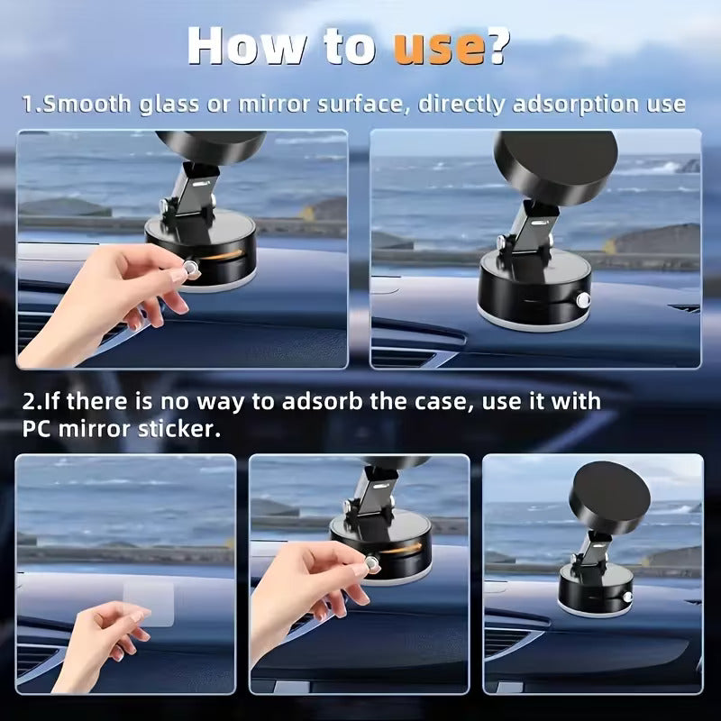 Magnetic Suction Phone Holder Stand – 360° Adjustable Foldable Mount for Desk & Travel