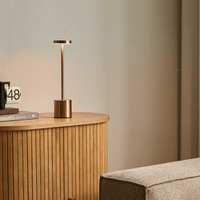 Modern Minimalist Design Metal Touch Sense LED Lamp – Dimmable, USB Rechargeable, 3 Light Modes - Best for Bedroom, Living, and Restaurants
