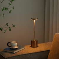 Modern Minimalist Design Metal Touch Sense LED Lamp – Dimmable, USB Rechargeable, 3 Light Modes - Best for Bedroom, Living, and Restaurants