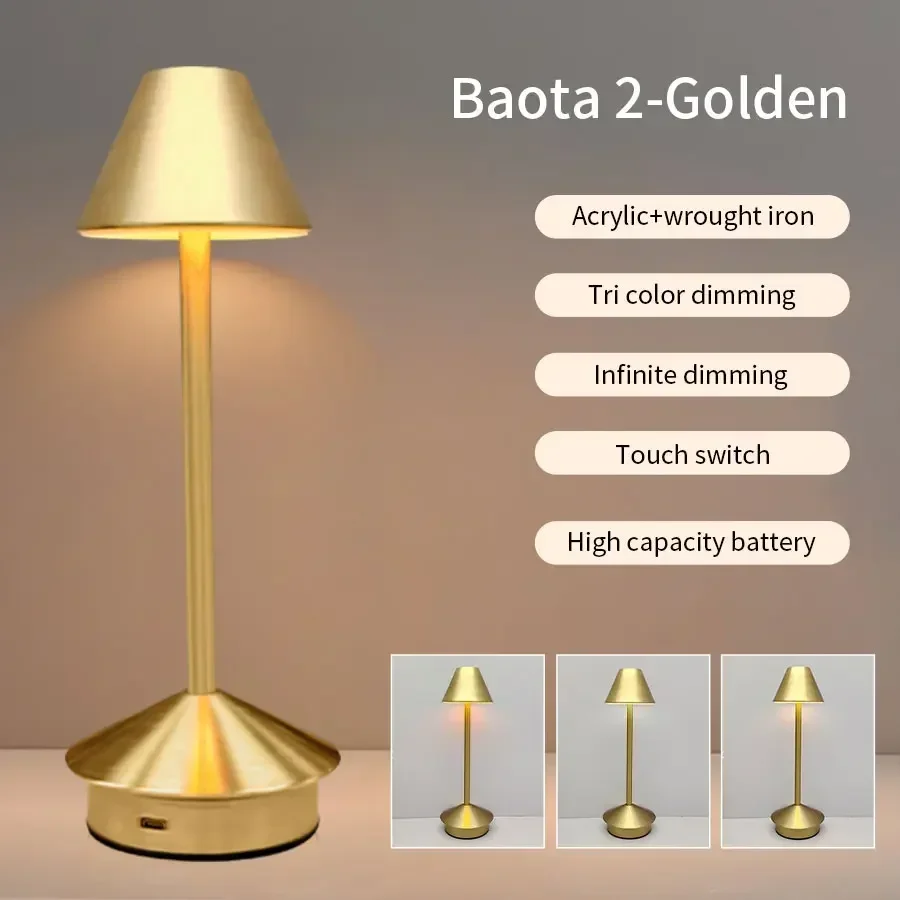Modern Dimmable LED Table Lamp – Touch Control & Rechargeable Design