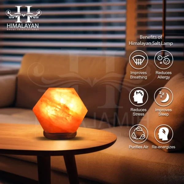 Diamond Shape Crystal Salt Lamp