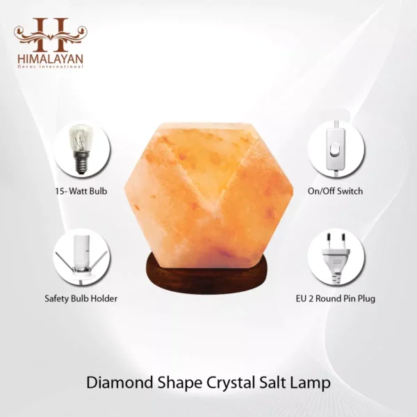 Diamond Shape Crystal Salt Lamp