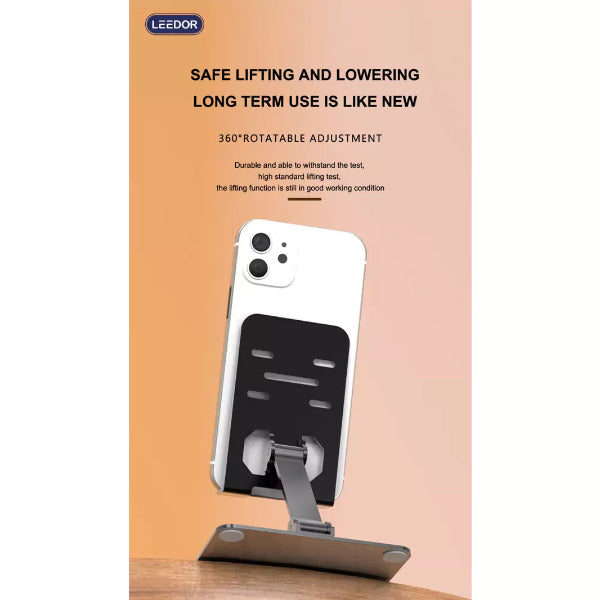 Aluminum Adjustable Phone Black Color Stand – Desktop & Office Use