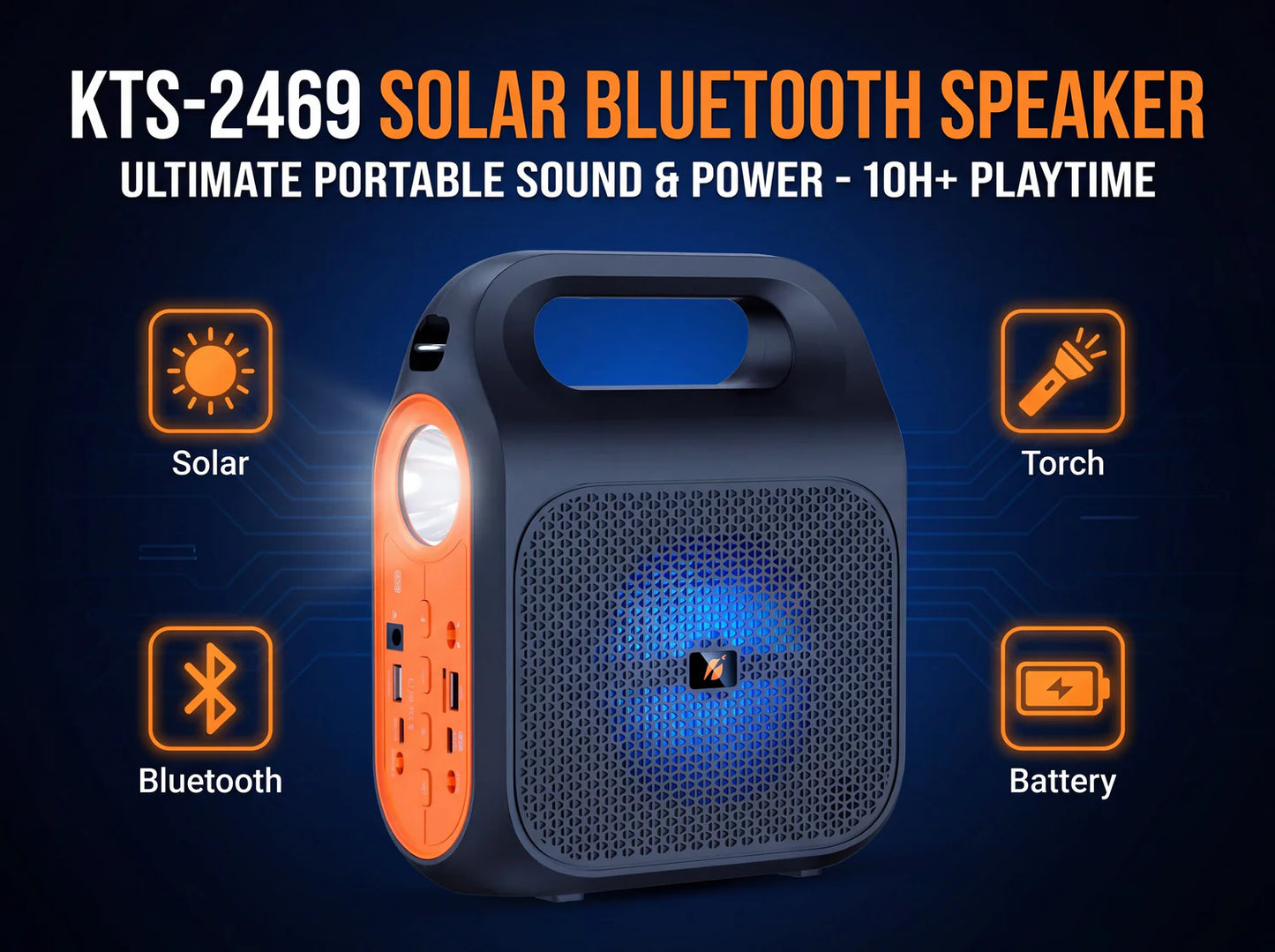 KTS-2469 Portable Camping Power Station with LED Lantern & Bluetooth Speaker (Copy)