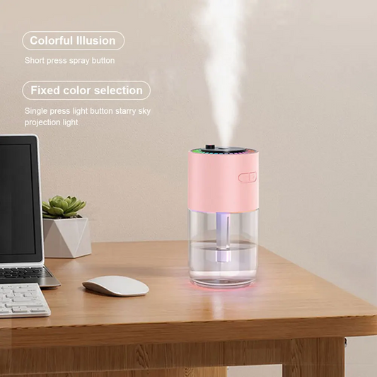 LED Galaxy Mist Humidifier – Ultrasonic Cool Mist with Starry Light Projection