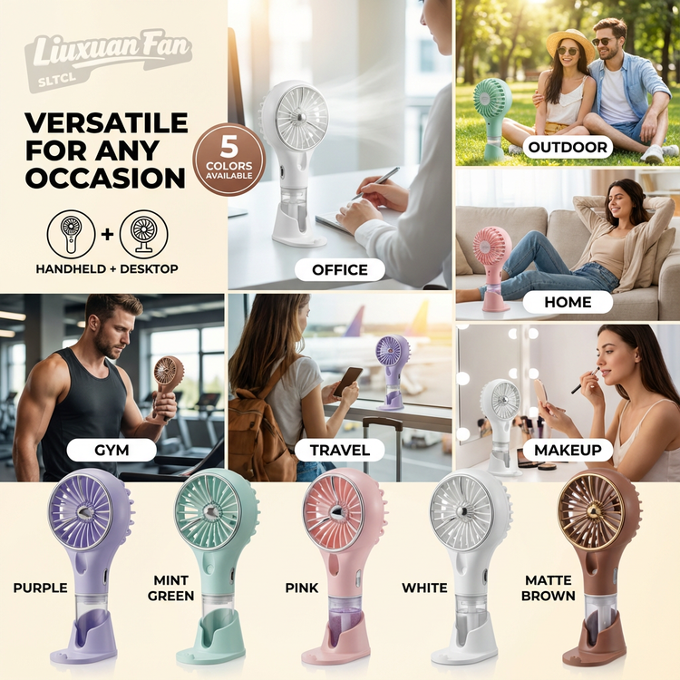 Handheld Misting Fan – 2-in-1 Portable Cooling Fan with Spray & Rechargeable Battery